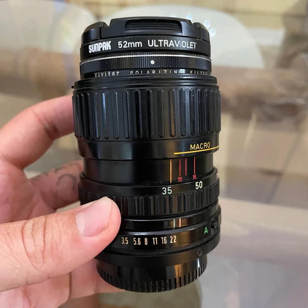 Canon Zoom Lens FD 35-70mm 1:3.5-4.5 Macro Japan with Sunpak Vivitar Filters